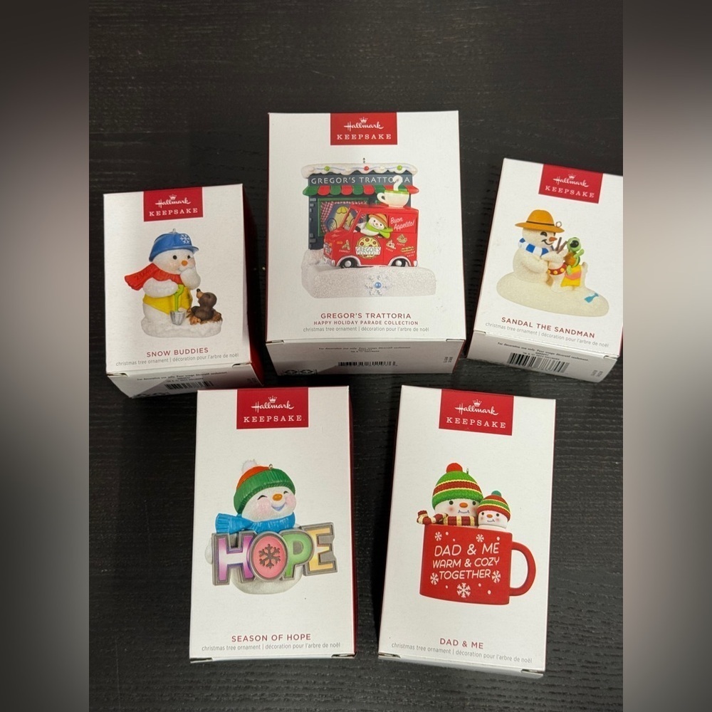 5 Hallmark Keepsake 2023 BRAND NEW Snowman Christmas Holiday Winter Ornaments